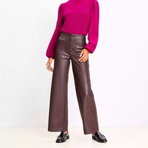 NWT Loft Palmer Wide Leg Faux Leather pants